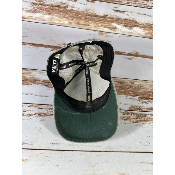 Yeti Snapback Hat Fishing Hat Leather Fish Patch J Marquardt Used - Picture 4 of 5